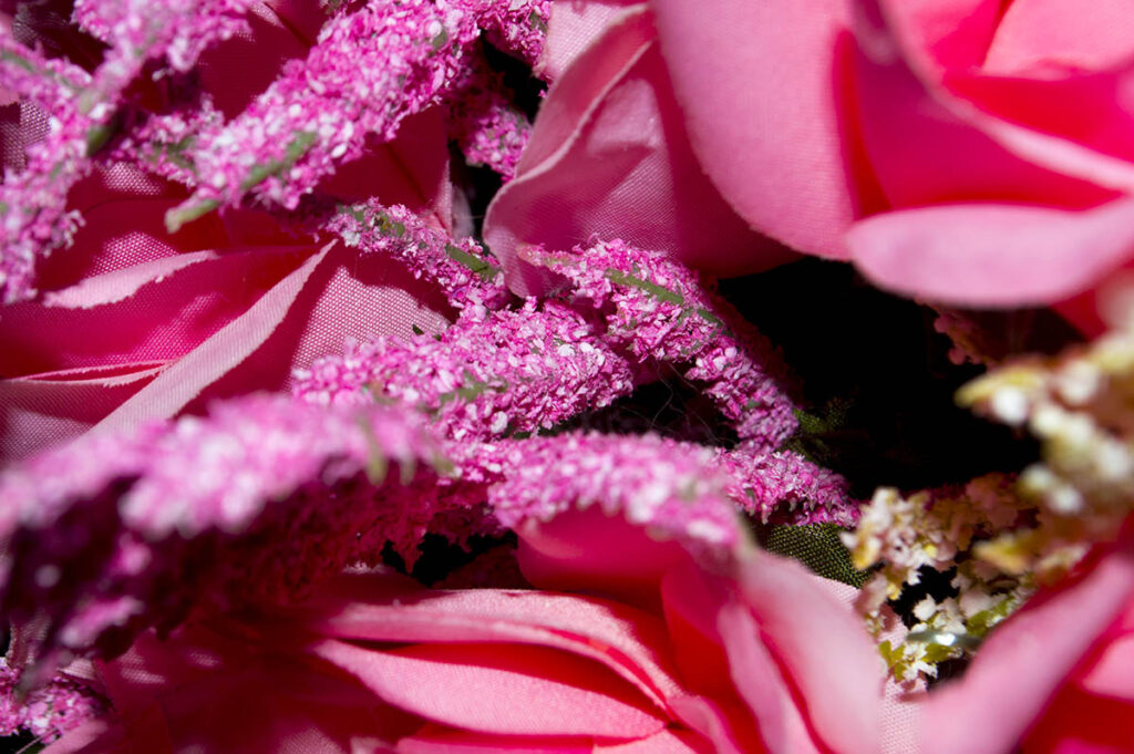 Pink texture abstract from cloth flowers