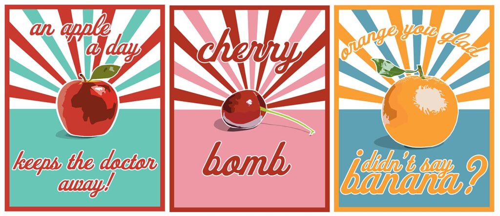 Fruit posters by Kylie Sharp