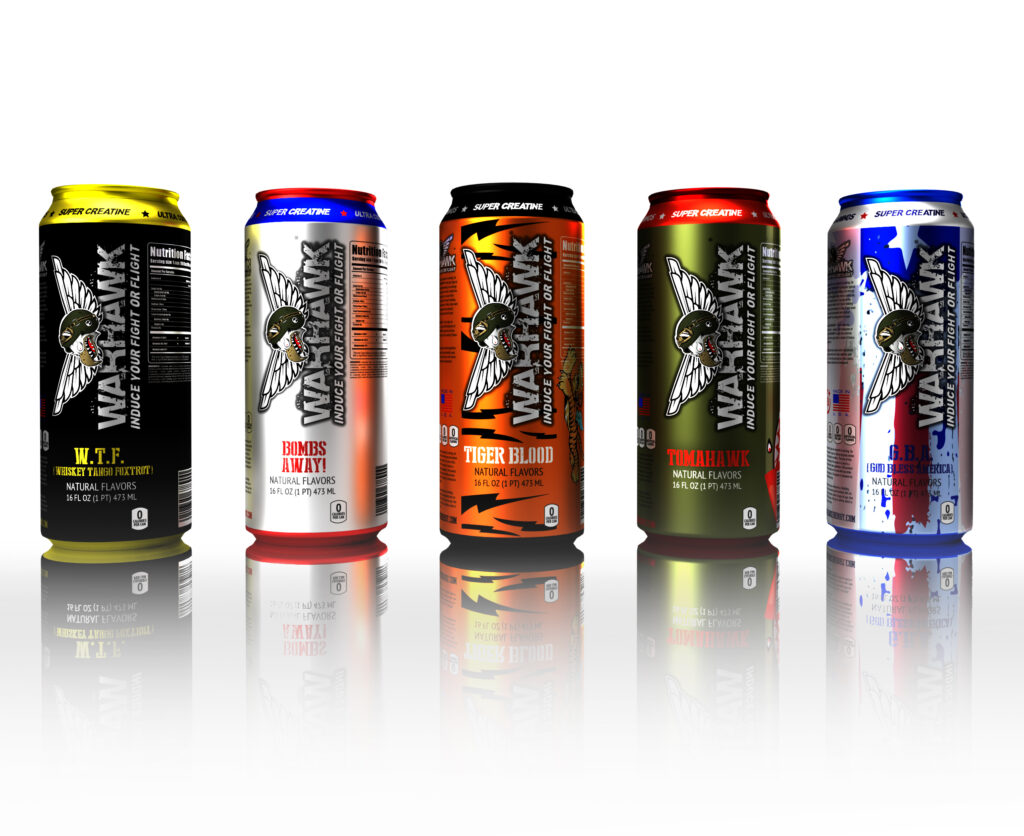 Warhawk Energy Drink Packaging