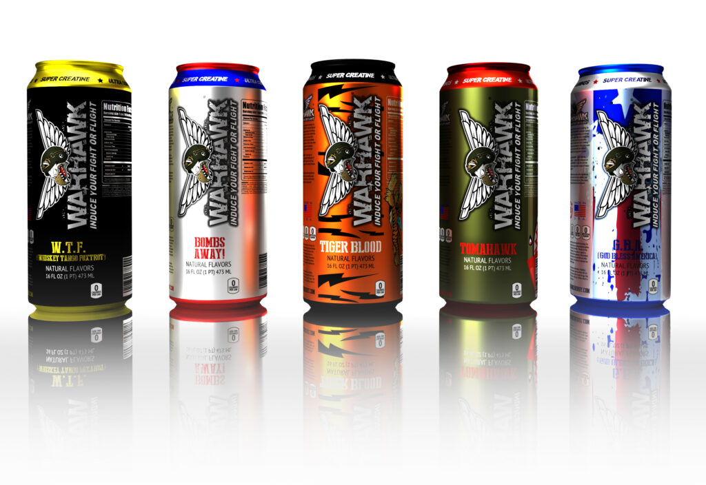 Warhawk Energy Drink Packaging